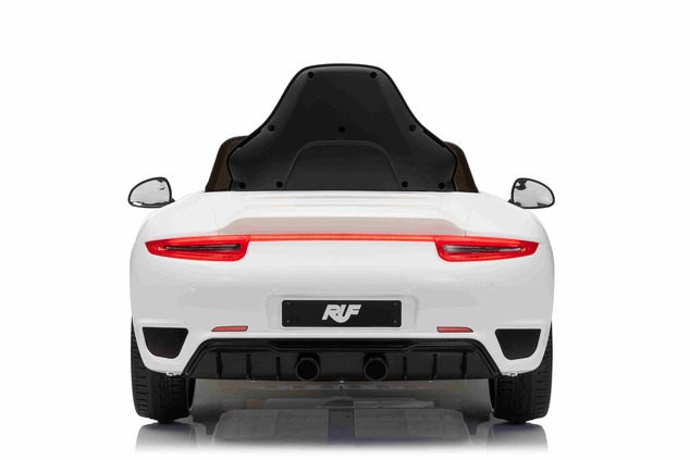 Electric Ride-on car RUF GT 12V, white, Opening doors, 2.4 GHz remote control, LED lights front and 