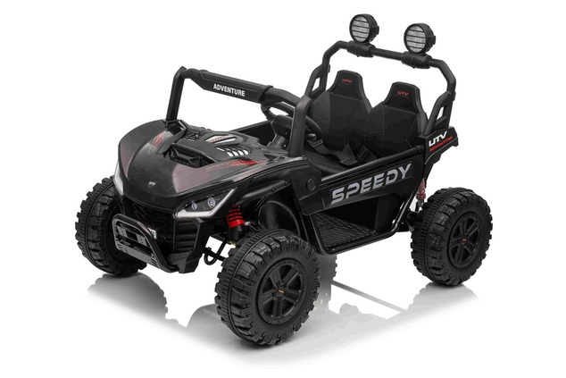 Electric Ride-on car T-REX Ride 4x4 Two-seater 24V, black, MP3 Player with USB/AUX input, 4x4 drive,