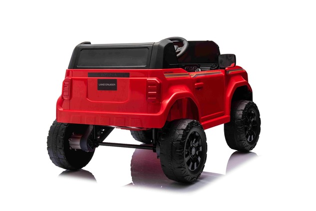Electric ride-on car Toyota Landcruiser 12V, red, wide single seat, 2.4 GHz remote control, USB / AU