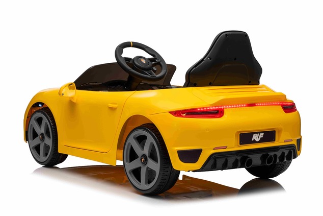 Electric Ride-on car RUF GT 12V, yellow, Opening doors, 2.4 GHz remote control, LED lights front and