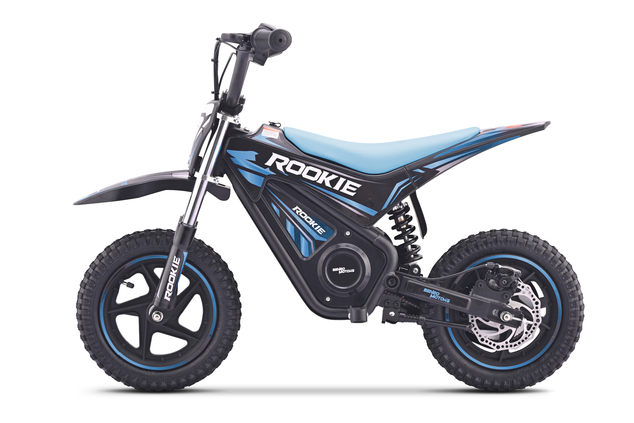 Pocket bike eléctrica para niños ROOKIE 24V (12") | Batería de litio | Motor sin escobillas 250 W | Freno de disco