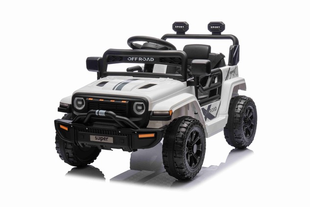 Electric car for children OFFROAD NEW with rear-wheel drive, white, Lithium battery, High chassis, W