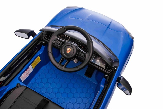Auto elettrica per bambini Porsche Cayenne 12V con trazione posteriore - con licenza (1 posto), blu,