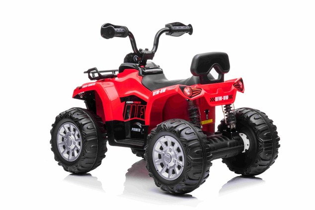 Electric QUAD SUPERPOWER 12V, red, Plastic wheels with rubber band, 2 x 45W Motor, plastic seat, sus