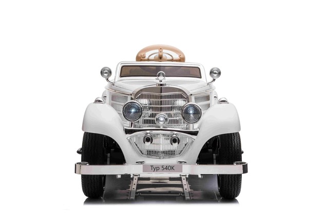 Electric Ride-On Toy Car Mercedes-Benz 540K, White, Local parental control by Steering wheel, 2.4Ghz
