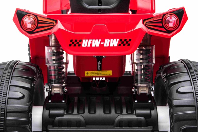 Electric QUAD SUPERPOWER 12V, red, Plastic wheels with rubber band, 2 x 45W Motor, plastic seat, sus