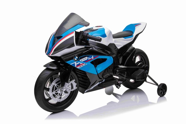 Electric Motorbike BMW HP4 RACE 12V, Licensed, blue, 12V battery, EVA soft wheels, 2 x 35W Engines, 
