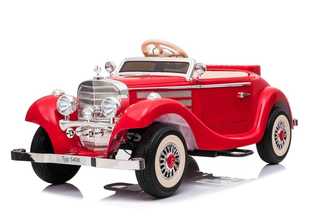 Electric Ride-On Toy Car Mercedes-Benz 540K, Red, Local parental control by Steering wheel, 2.4Ghz R
