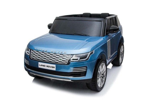 Electric Ride-On Range Rover, Blue Painted, Double Leather Seat, LCD Display with USB Input, 4x4 Dri