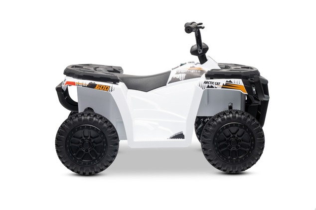 Licensed electric Ride-on quad Arctic Cat 12V with rear wheel drive, white, LED lights, Lithium batt