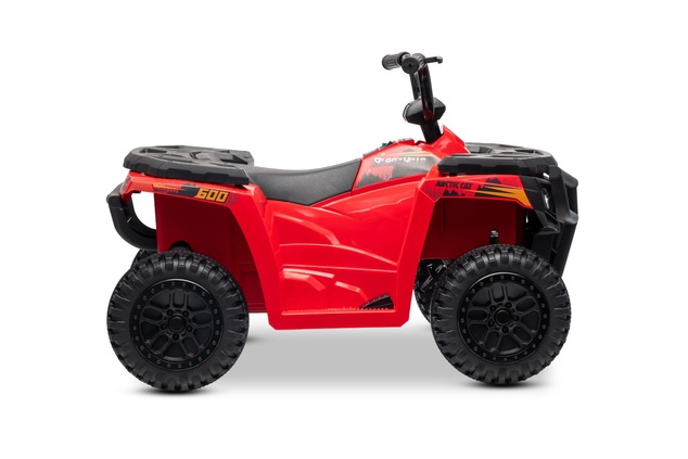 Licensed electric Ride-on quad Arctic Cat 12V with rear wheel drive, red, LED lights, Lithium batter