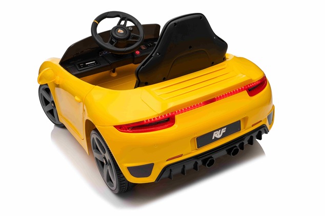 Electric Ride-on car RUF GT 12V, yellow, Opening doors, 2.4 GHz remote control, LED lights front and
