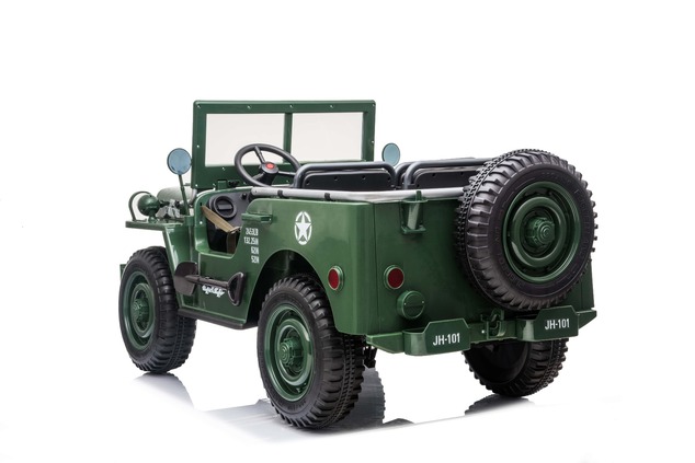 Electric ride-on USA ARMY-car, Green, 4X4,Three-seated, MP3 Player with USB / SD input, All wheel su