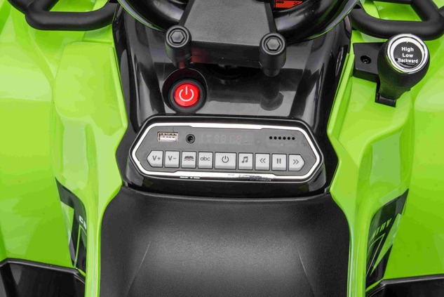 Electric QUAD SUPERPOWER 12V, green, Plastic wheels with rubber band, 2 x 45W Motor, plastic seat, s