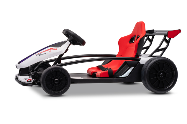 Drift kart elettrico per bambini 24 V | Beneo Motors Drift Car | Bianco | 2 × 200 W | Batteria al litio