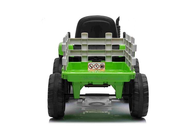 Electric Tractor WORKERS with trailer, green, Rear wheel drive, Lithium Battery, Plastic wheels, wid