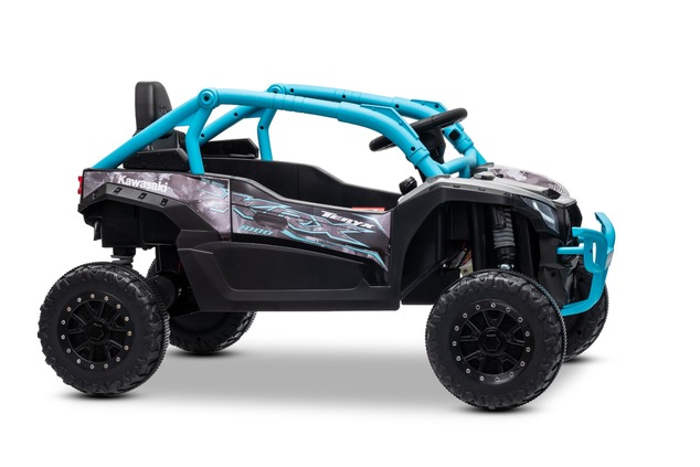 Electric Ride-on car Kawasaki TERYX KRX 1000 12V, blue, single seat, rear axle suspension, 2.4 Ghz r