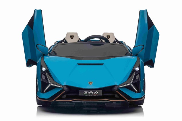 Electric Ride-on car Lamborghini Sian 4X4, blue, 12V, 2.4 GHz remote control, USB / AUX Input, Bluet