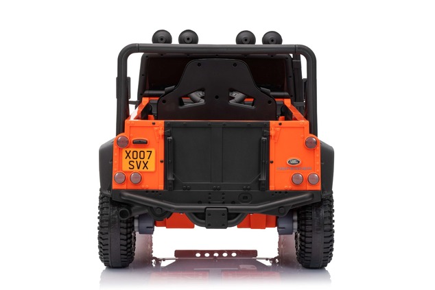 Electric Ride-on car Land Rover Defender 110 SVX 12V, orange, 4X4 drive, LED lights, front and rear 
