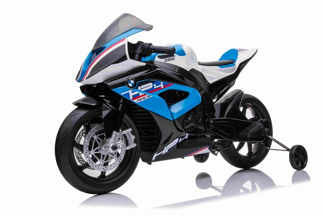 Electric Motorbike BMW HP4 RACE 12V, Licensed, blue, 12V battery, EVA soft wheels, 2 x 35W Engines, 
