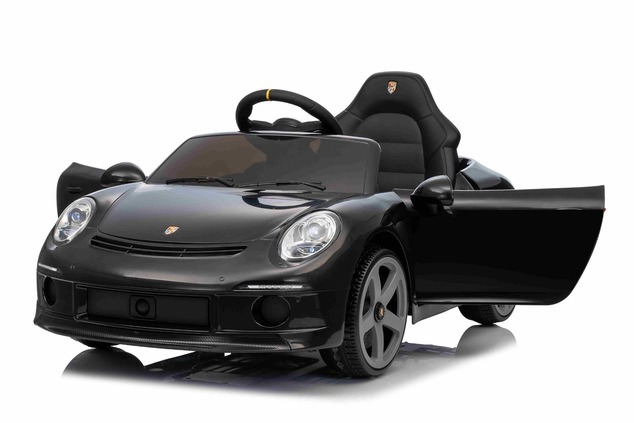 Electric Ride-on car RUF GT 12V, black, Opening doors, 2.4 GHz remote control, LED lights front and 