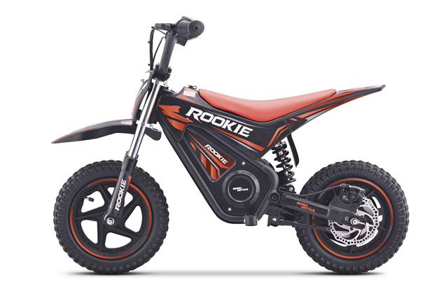 Pocket bike eléctrica para niños ROOKIE 24V (12") | Batería de litio | Motor sin escobillas 250 W | Freno de disco