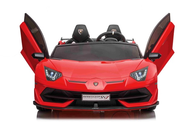 Electric Ride on Car Lamborghini Aventador 12V for two users, Red, Vertical opening doors, 2 x 12V E
