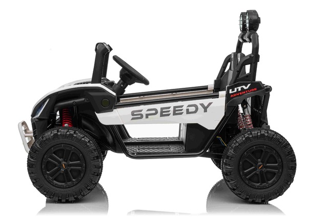 Electric Ride-on car T-REX Ride 4x4 Two-seater 24V, white, MP3 Player with USB/AUX input, 4x4 drive,