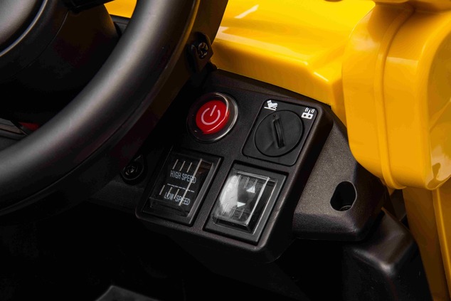 Licensed Caterpillar Electric Excavator with Slope Bucket, Single Seat, Yellow, USB Input on MP3 Pla