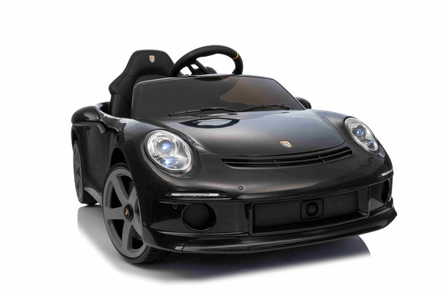 Electric Ride-on car RUF GT 12V, black, Opening doors, 2.4 GHz remote control, LED lights front and 