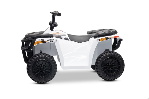 Licensed electric Ride-on quad Arctic Cat 12V with rear wheel drive, white, LED lights, Lithium batt