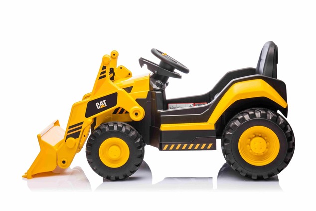 Licensed Caterpillar Electric Excavator with Slope Bucket, Single Seat, Yellow, USB Input on MP3 Pla