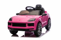 Auto elettrica per bambini Porsche Cayenne 12V con trazione posteriore - con licenza (1 posto), rosa
