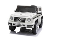 Electric Ride-on car Mercedes G500 12V, white, 2.4 GHz remote control, USB / SD Input, Rear suspensi