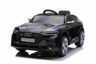 Electric Ride-on car Audi E-tron Sportback 12V, black, wide single seat with three-point seat belt, 