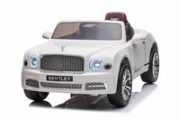 Electric ride-on car Bentley Mulsanne 12V, white, Leatherette seat, 2.4 GHz remote control, Eva whee