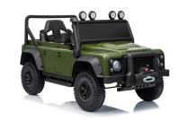 Electric Ride-on car Land Rover Defender 110 SVX 12V, green, 4X4 drive, LED lights, front and rear w