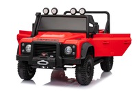 Electric Ride-on car Land Rover Defender 110 SVX 12V, red, 4X4 drive, LED lights, front and rear whe