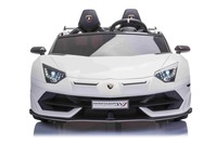 Electric Ride on Car Lamborghini Aventador 12V for two users, White, Vertical opening doors, 2 x 12V