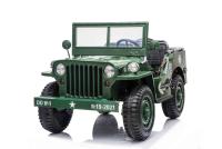 Electric ride-on USA ARMY-car, Green, 4X4,Three-seated, MP3 Player with USB / SD input, All wheel su