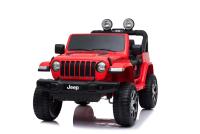Electric Ride-On JEEP Wrangler, Red, Double Leather Seat, Radio with Bluetooth and USB Input, 4x4 Dr