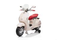 Electric ride-on Scooter Vespa 946 with reverse gear, white, Licensed, auxiliary wheels, Lithium ba