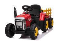 Electric Tractor WORKERS with trailer, red, Rear wheel drive, Lithium Battery, Plastic wheels, wide 