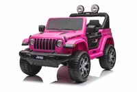 Electric Ride-On JEEP Wrangler, Pink, Double Leather Seat, Radio with Bluetooth and USB Input, 4x4 D