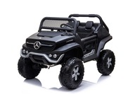 Electric Ride-On Toy Car Mercedes-Benz UNIMOG - Black, 2.4Ghz Remote controller, 4 X 4, two-seats, S