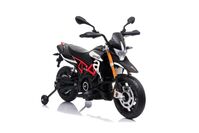 Moto électrique enfant APRILIA DORSODURO 900 sous licence, batterie 12V, roues EVA souples, 2 × 18 W