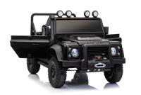 Electric Ride-on car Land Rover Defender 110 SVX 12V, black, 4X4 drive, LED lights, front and rear w