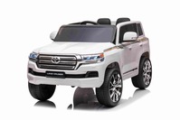 Electric Ride on Car Toyota Landcruiser 12V, WHITE, Leatherette seat, 12V/7AH Battery, Opening doors