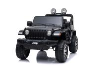 Electric Ride-On JEEP Wrangler, Black, Double Leather Seat, Radio with Bluetooth and USB Input, 4x4 