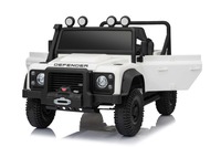 Electric Ride-on car Land Rover Defender 110 SVX 12V, white, 4X4 drive, LED lights, front and rear w